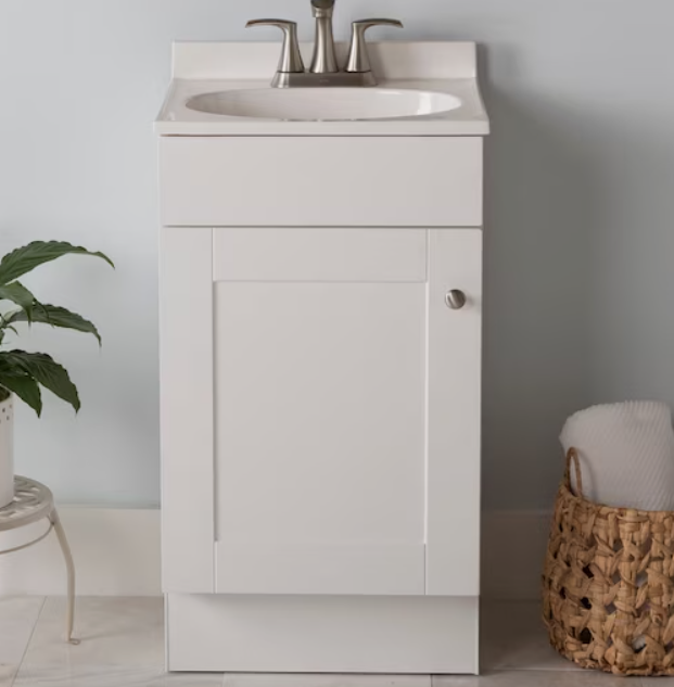 Project Source 30.5-in White Single Sink Bathroom Vanity with White Cultured Marble Top Project Source 30.5-in White Single Sink Bathroom Vanity with White Cultured Marble Top